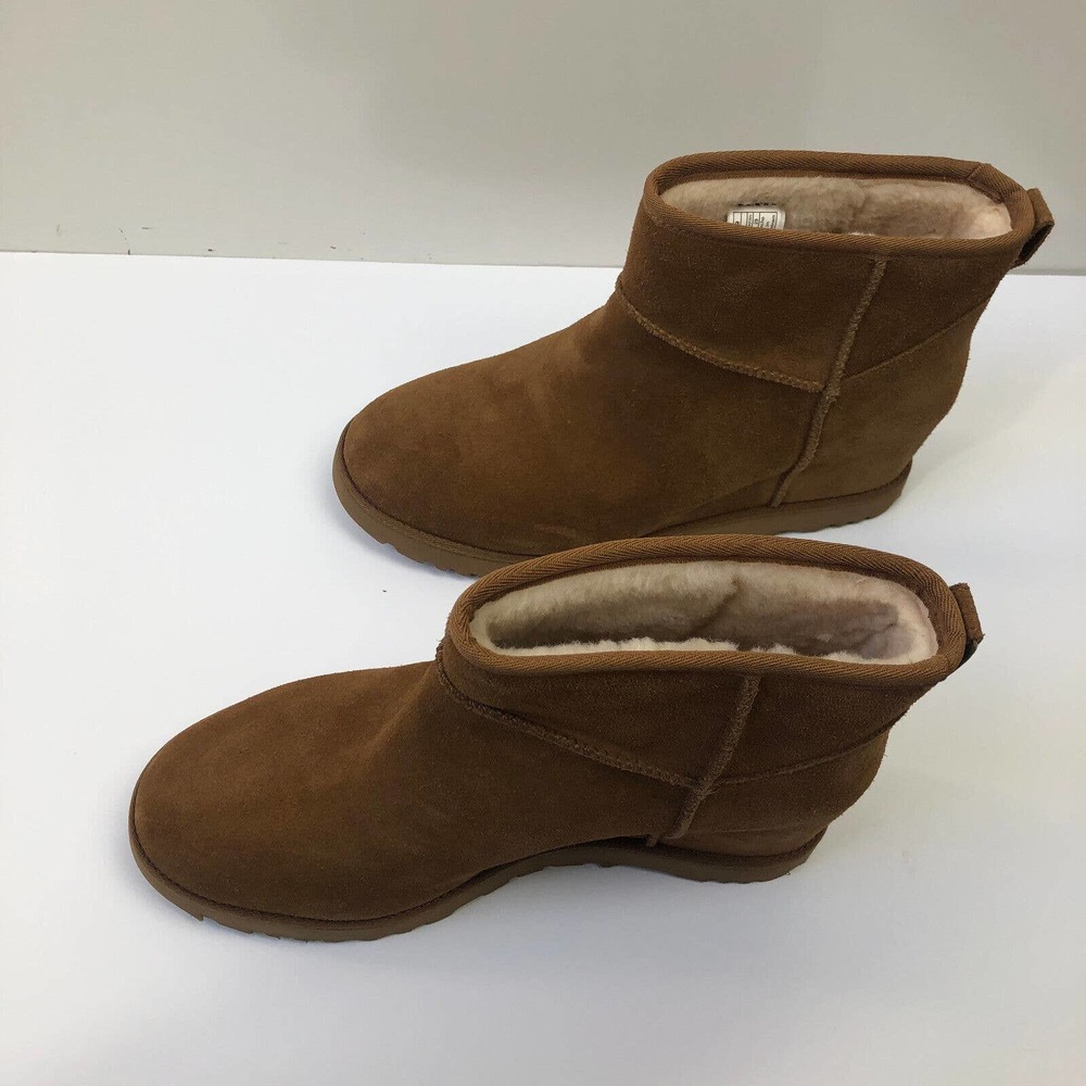 UGG Classic Femme Mini Wedge Bootie Chestnut Brown Boots Women's US Size 12 - Picture 3 of 12